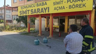 Tüpün hortumu kopunca fırında yangın çıktı
