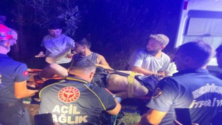 Uçurumdan uçan motosiklet sürücüsü yaralandı