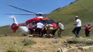 Yaylada yaralanan vatandaş helikopterle hastaneye kaldırıldı