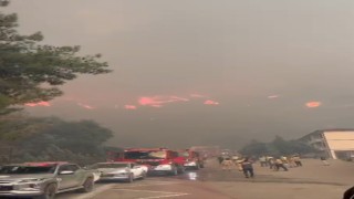 Alevler şifalı içmeler tesisine doğru ilerliyor