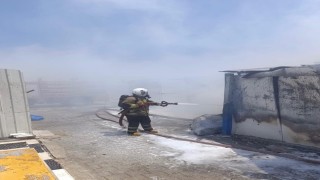 Alevlere teslim olan konteyner kullanılamaz hale geldi