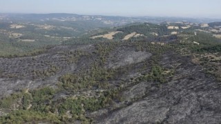 Altıeylüldeki yangın havadan görüntülendi
