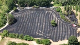 Anız yangını büyümeden söndürüldü