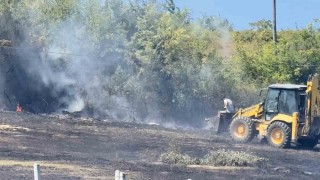 Anız yangını ormana sıçramadan söndürüldü