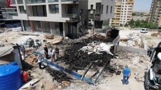 Ankarada inşaat yangını paniğe neden oldu