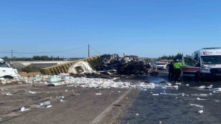 Antalyada iki tır çarpıştı: 1 ölü, 1 yaralı