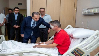 Avcılarda gittiği olay yerinde yaralanan polise Emniyet Müdürü Yıldızdan ziyaret