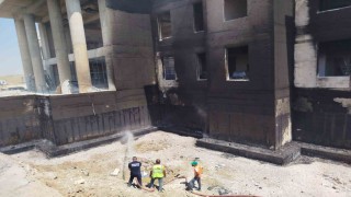 Babaeskide yüksek hızlı tren şantiyesinde yangın çıktı