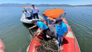 Bafa Gölünde su ürünleri denetimi yapıldı