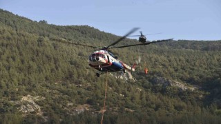 Balıkesirde yangına müdahale sürüyor