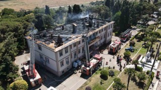 Bandırmada Koyunculuk Araştırma Enstitüsünün çatısında yangın paniği