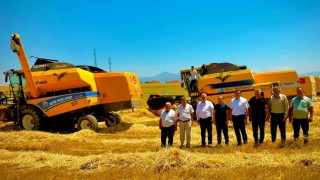 Belediyeye ait 850 dekarlık alana ekilen buğdayın hasadı yapıldı