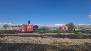 Beyşehirde arazi ve ahır yangını korkuttu