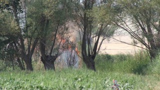 Beyşehirde biçerdöverde yangın paniği