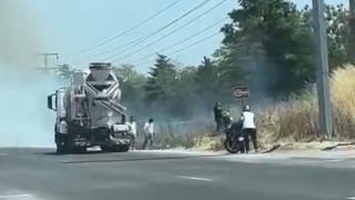 Boluda yol kenarına atılan sigara izmariti, kuru otları yaktı