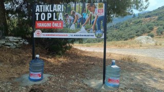 Bozdoğan Belediyesinden yangınlara karşı damacanalı önlem