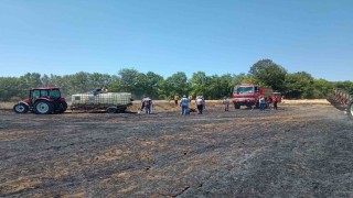 Buğday tarlasında çıkan yangında 10 dönümlük alan zarar gördü