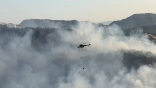Bursada başlayıp Balıkesire sıçrayan yangına müdahale sürüyor