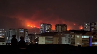 Bursadaki orman yangını şehir merkezinden böyle görüntülendi
