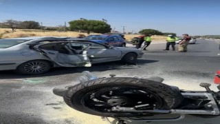 Çanakkalede otomobil ile motosiklet çarpıştı: 6 yaralı