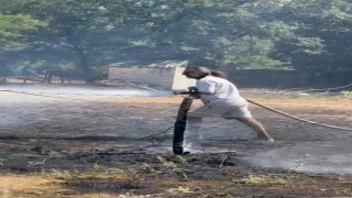 Çanakkalede yangın söndürme çalışmalarına ünlü oyuncudan destek
