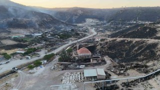 Çanakkaledeki orman yangınında yanan alanlar havadan görüntülendi