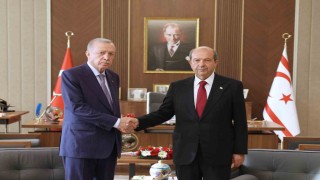 Cumhurbaşkanı Erdoğan, KKTC Cumhurbaşkanı Tatar ile bir araya geldi