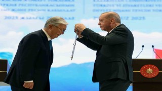 Cumhurbaşkanı Erdoğan tarafından Kazakistan Cumhurbaşkanı Tokayeve Devlet Nişanı tevcih edildi