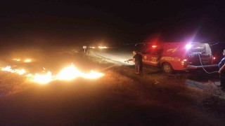 Darendede ot yangını