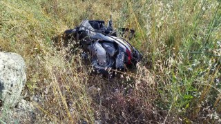 Devrilen motosikletin sürücüsü yaralandı