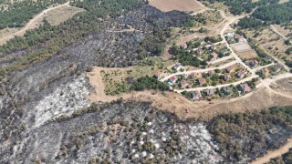Dron görüntüleri yangın tehlikesinin boyutunu gösterdi