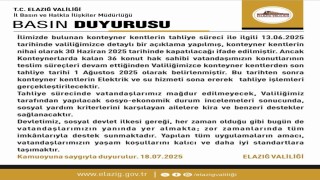 Elazığda konteyner kentlerde son tahliye tarihi 1 Ağustos