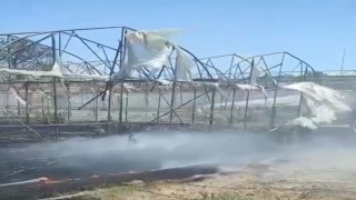 Gönende çıkan ot yangınında maddi zarar oluştu