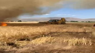 Gümüşhanenin Kelkit ilçesinde anız yangını