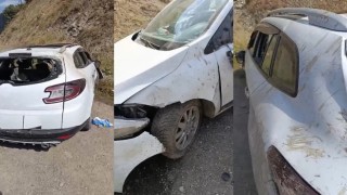 Hakkaride kaya parçaları kazaya neden oldu