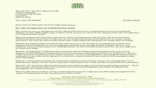 İngilterede 221 parlamenter, Başbakan Starmera Filistinin tanınmasını talep eden mektup gönderdi