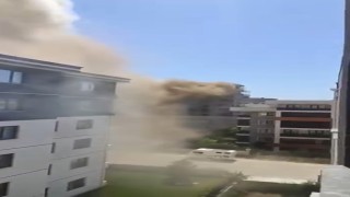 İnşaat şantiyesinde korkutan yangın