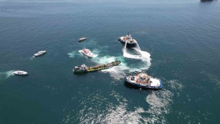 İstanbul Ambarlı açıklarında tanker yangını