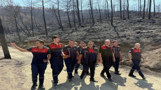 İtfaiye yetkilileri Antakyada orman yangının yaşandığı bölgede inceleme yaptı