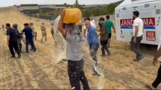 Kaçak yapıları yıkılan aileler kendini yakmaya çalıştı