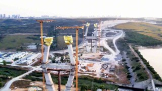 Kanal İstanbulun ilk köprüsünde son durum: 110 metreye ulaştı