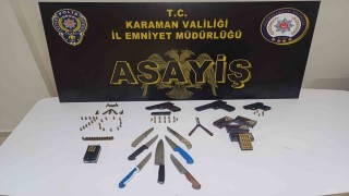 Karamanda 9 ruhsatsız silah ele geçirilirken, 10 kişi tutuklandı