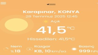 Karapınarda termometreler 41.5 dereceyi gösterdi