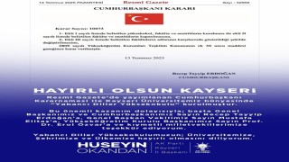 Kayseriye Yabancı Diller Yüksekokulu müjdesi