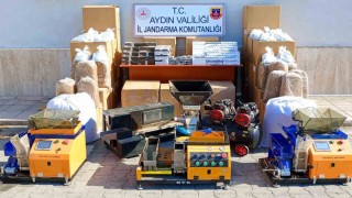 Köşkte kaçak tütün operasyonu