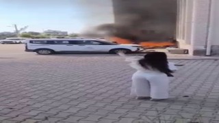 Kurum bahçesinde çıkan yangın paniğe neden oldu