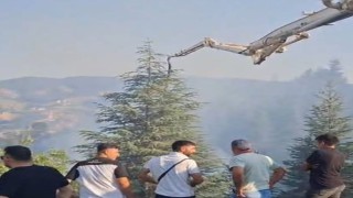 Malatyadaki orman yangınına beton pompasıyla destek