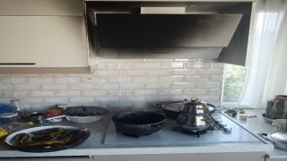 Manyasta apartman dairesinin mutfağında yangın çıktı