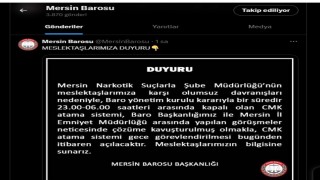 Mersin Barosu, CMK atama sistemini yeniden açtığını duyurdu