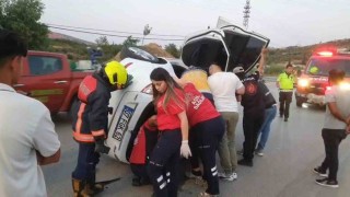 Mersinde otomobil takla attı, sürücü yaralandı